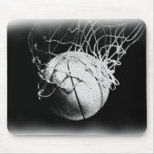 Zwart & Wit Basketbal Kunst Muismat (Voorkant)