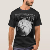 Zwart & Wit Basketbal Kunst T-shirt (Voorkant)
