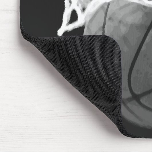 Zwart & Wit Basketbal Mousepad Muismat (Hoek)