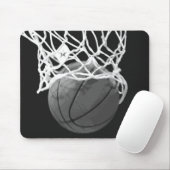 Zwart & Wit Basketbal Mousepad Muismat (Met muis)