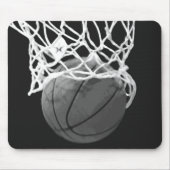 Zwart & Wit Basketbal Mousepad Muismat (Voorkant)