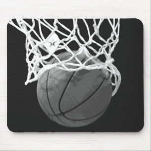 Zwart & Wit Basketbal Mousepad Muismat