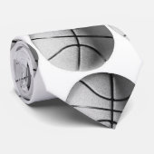 Zwart & Wit Basketbal Neckwear Stropdas (Opgerold)