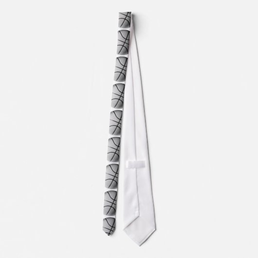 Zwart & Wit Basketbal Neckwear Stropdas (Achterkant)