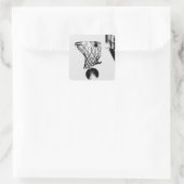 Zwart & Wit Basketbal Pop Art Sticker (Tas)
