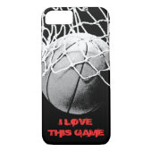 Zwart Wit Basketbal Slogan iPhone 7 Hoesje (Achterkant)