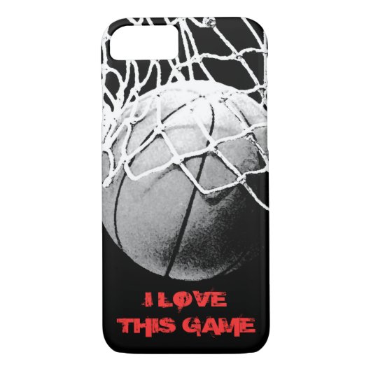 Zwart Wit Basketbal Slogan iPhone 7 Hoesje (Achterkant)