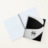 Zwart wit basketbal team kleuren gepersonaliseerd notitieboek (Binnen)