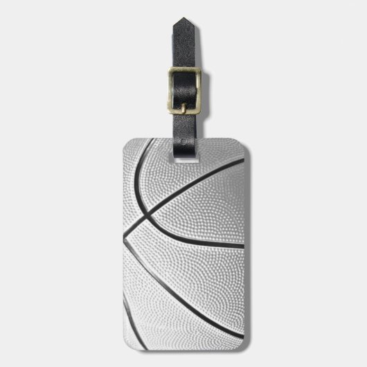 Zwart-wit Basketball Bagagelabel (Voorkant verticaal)