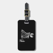 Zwart-wit Basketball Bagagelabel (Voorkant verticaal)