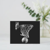 Zwart-wit Basketball Briefkaart (Staand voorkant)