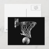 Zwart-wit Basketball Briefkaart (Voorkant / Achterkant)