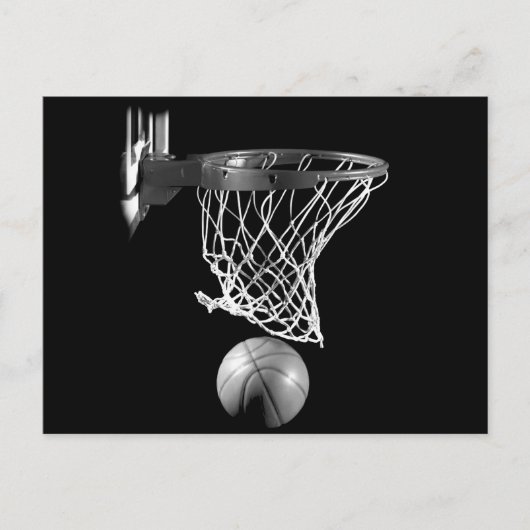 Zwart-wit Basketball Briefkaart (Voorkant)