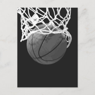 Zwart-wit Basketball Briefkaart