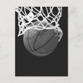 Zwart-wit Basketball Briefkaart (Voorkant)
