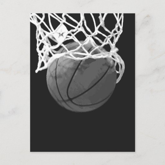 Zwart-wit Basketball Briefkaart (Voorkant)
