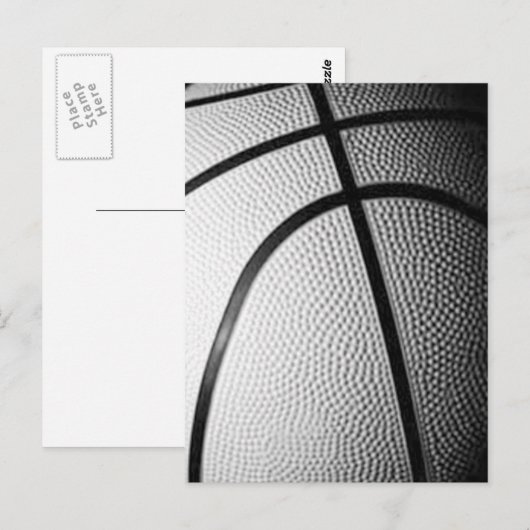 Zwart-wit Basketball Briefkaart (Voorkant / Achterkant)