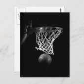 Zwart-wit Basketball Briefkaart (Voorkant / Achterkant)