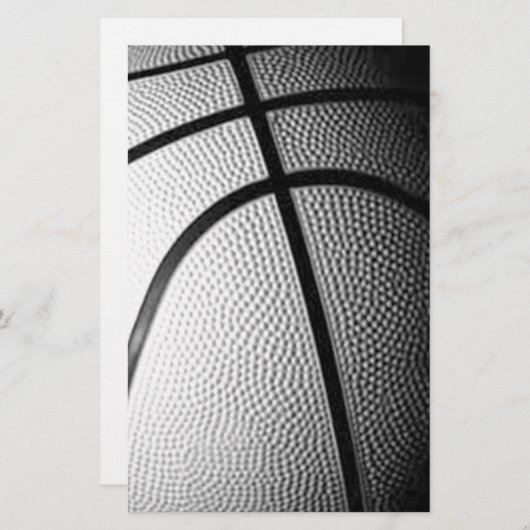 Zwart-wit Basketball Briefpapier (Voorkant / Achterkant)
