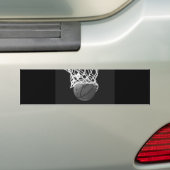 Zwart-wit Basketball Bumpersticker (Op auto)
