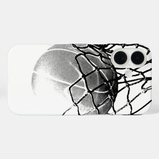 Zwart-wit Basketball Case-Mate iPhone Case (Achterkant (horizontaal))
