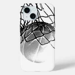 Zwart-wit Basketball iPhone 15 Case
