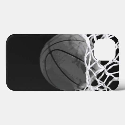 Zwart-wit Basketball Case-Mate iPhone Case (Achterkant (horizontaal))