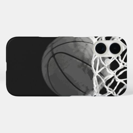 Zwart-wit Basketball Case-Mate iPhone Case (Achterkant (horizontaal))