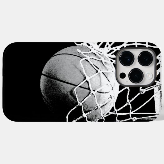 Zwart-wit Basketball Case-Mate iPhone Case (Achterkant (horizontaal))