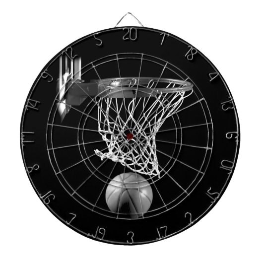 Zwart-wit Basketball Dartbord (Voorkant)