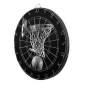 Zwart-wit Basketball Dartbord (Voorkant Rechts)
