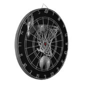 Zwart-wit Basketball Dartbord (Voorkant Links)