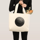 Zwart-wit Basketball Grote Tote Bag (Voorkant (product))