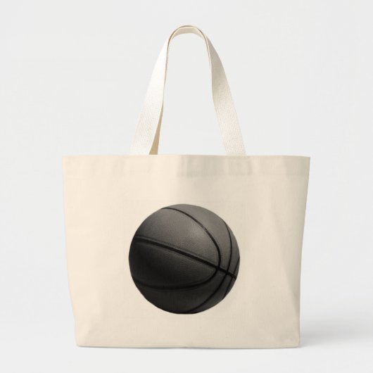 Zwart-wit Basketball Grote Tote Bag (Voorkant)