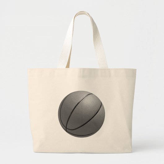 Zwart-wit Basketball Grote Tote Bag (Voorkant)