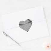 Zwart-wit Basketball Hart Sticker (Envelop)