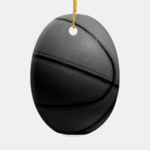 Zwart-wit Basketball Keramisch Ornament