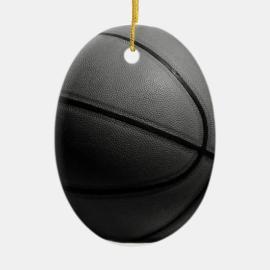 Zwart-wit Basketball Keramisch Ornament (Voorkant)