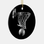 Zwart-wit Basketball Keramisch Ornament (Rechts)