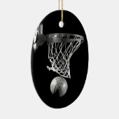 Zwart-wit Basketball Keramisch Ornament (Rechts)