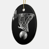 Zwart-wit Basketball Keramisch Ornament (Links)