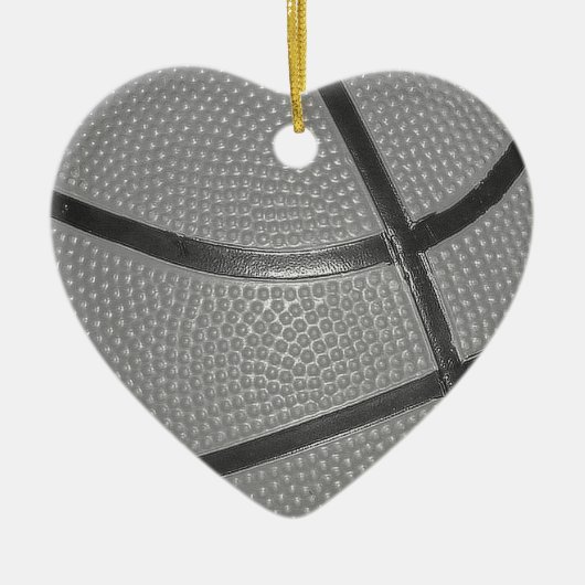 Zwart-wit Basketball Keramisch Ornament (Voorkant)