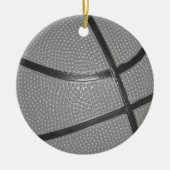 Zwart-wit Basketball Keramisch Ornament (Voorkant)