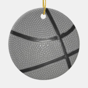 Zwart-wit Basketball Keramisch Ornament