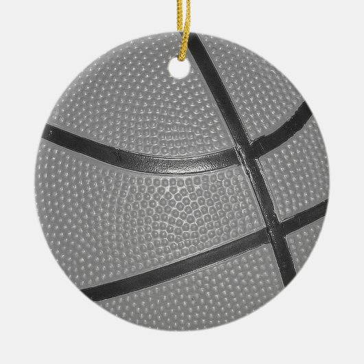 Zwart-wit Basketball Keramisch Ornament (Voorkant)