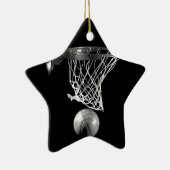 Zwart-wit Basketball Keramisch Ornament (Rechts)