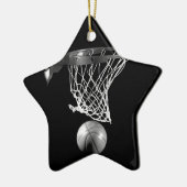 Zwart-wit Basketball Keramisch Ornament (Links)