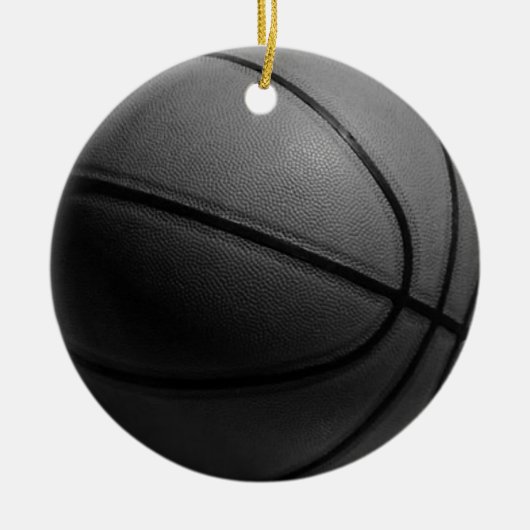 Zwart-wit Basketball Keramisch Ornament (Voorkant)
