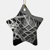 Zwart-wit Basketball Keramisch Ornament (Links)