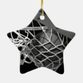 Zwart-wit Basketball Keramisch Ornament (Achterkant)